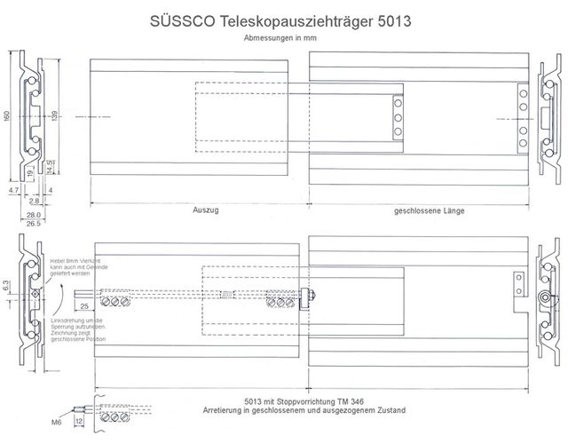 Süssco GmbH & Co. KG Regalsysteme Teleskopschiene 5013 04